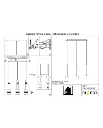 TONIC * COLGANTE 3L LINEA - GX53 - CROMO